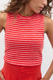 Stripe Textured Shell Top  Electric Crimson Stripe  hi-res