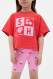 Grid Print Tee  Strawberry Red  hi-res