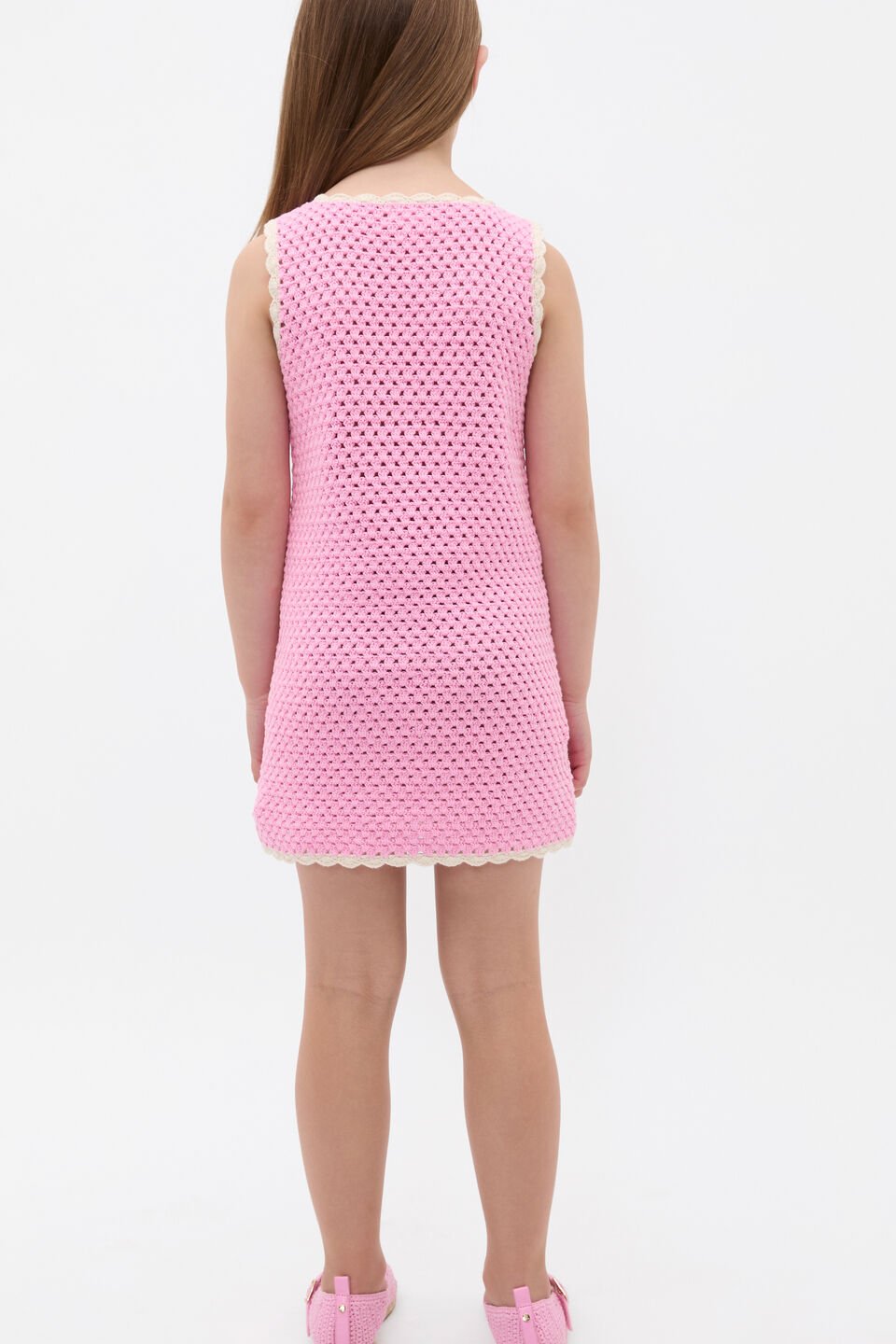 Heart Crochet Dress  Candy Pink