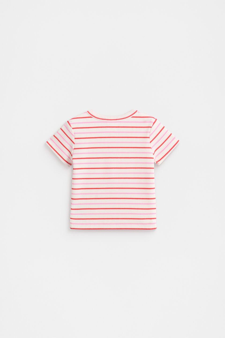 Stripe Logo Rib Tee  Candy Pink Multi