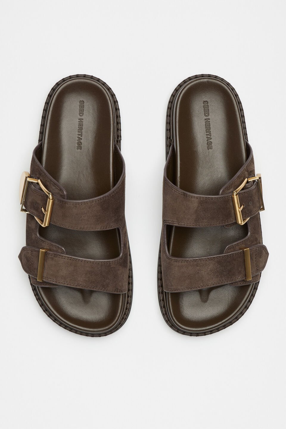 Sasha Trim Slide  Chocolate Suede