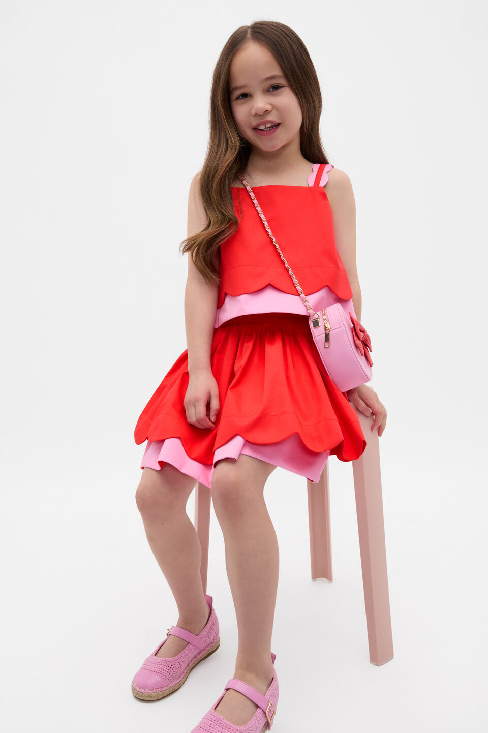 Scallop Skirt  Strawberry Red