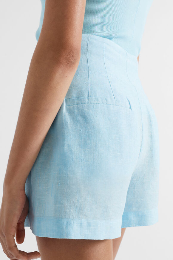 Core Linen Waisted Short  Shimmer Blue Crossdye  hi-res