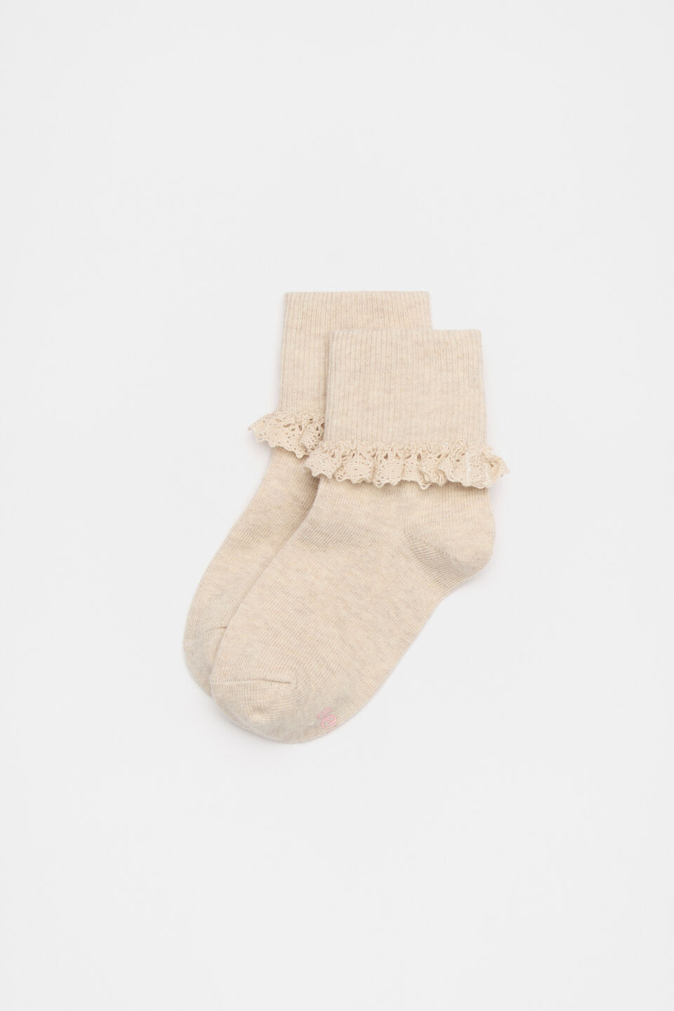 Frill Sock  Oat Marle