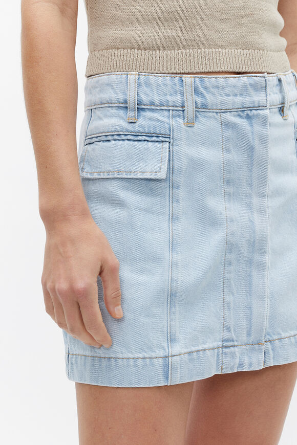 Denim Micro Mini Skirt  Glacier Denim  hi-res