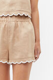Scallop Hem Paperbag Short  Nougat  hi-res