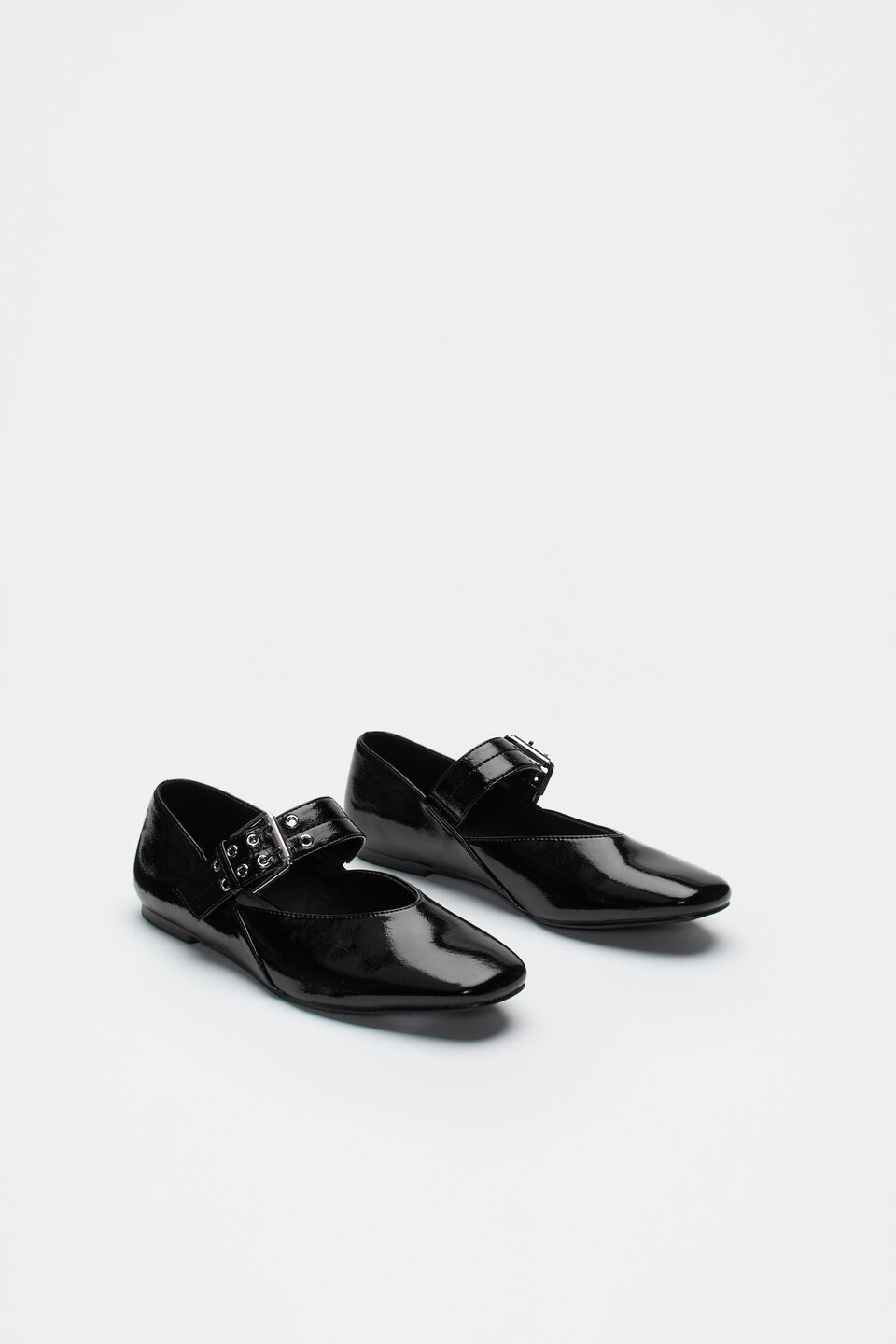 Buckle Ballet Flat  Black