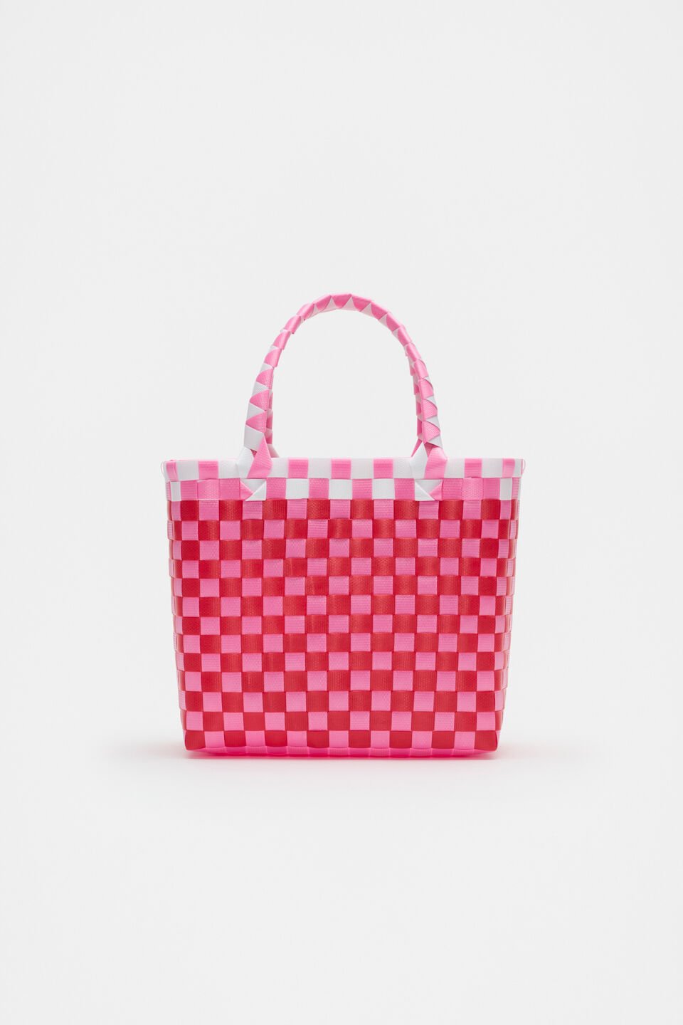 Woven Tote  Strawberry Red