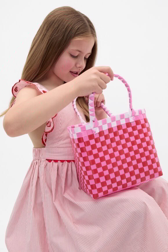 Woven Tote  Strawberry Red  hi-res