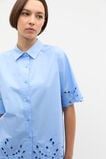 Poplin Broderie Shirt  Cornflower Blue  hi-res