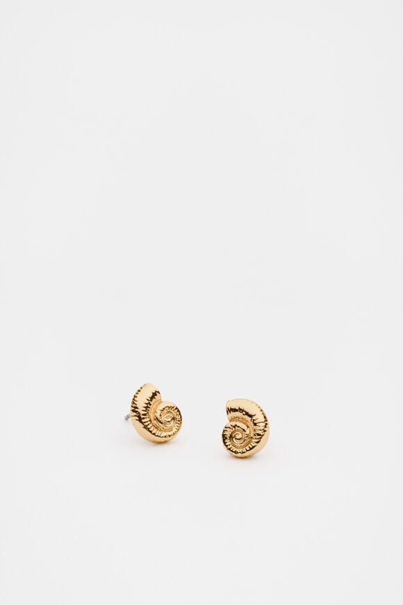 Spiral Shell Mini Stud  Gold  hi-res