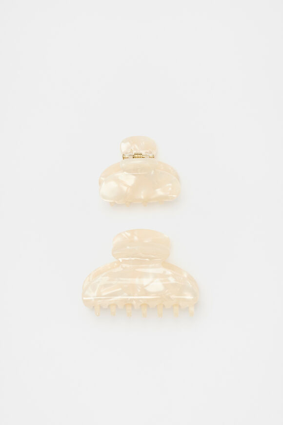 Mini Hair Claw Set  Ivory  hi-res