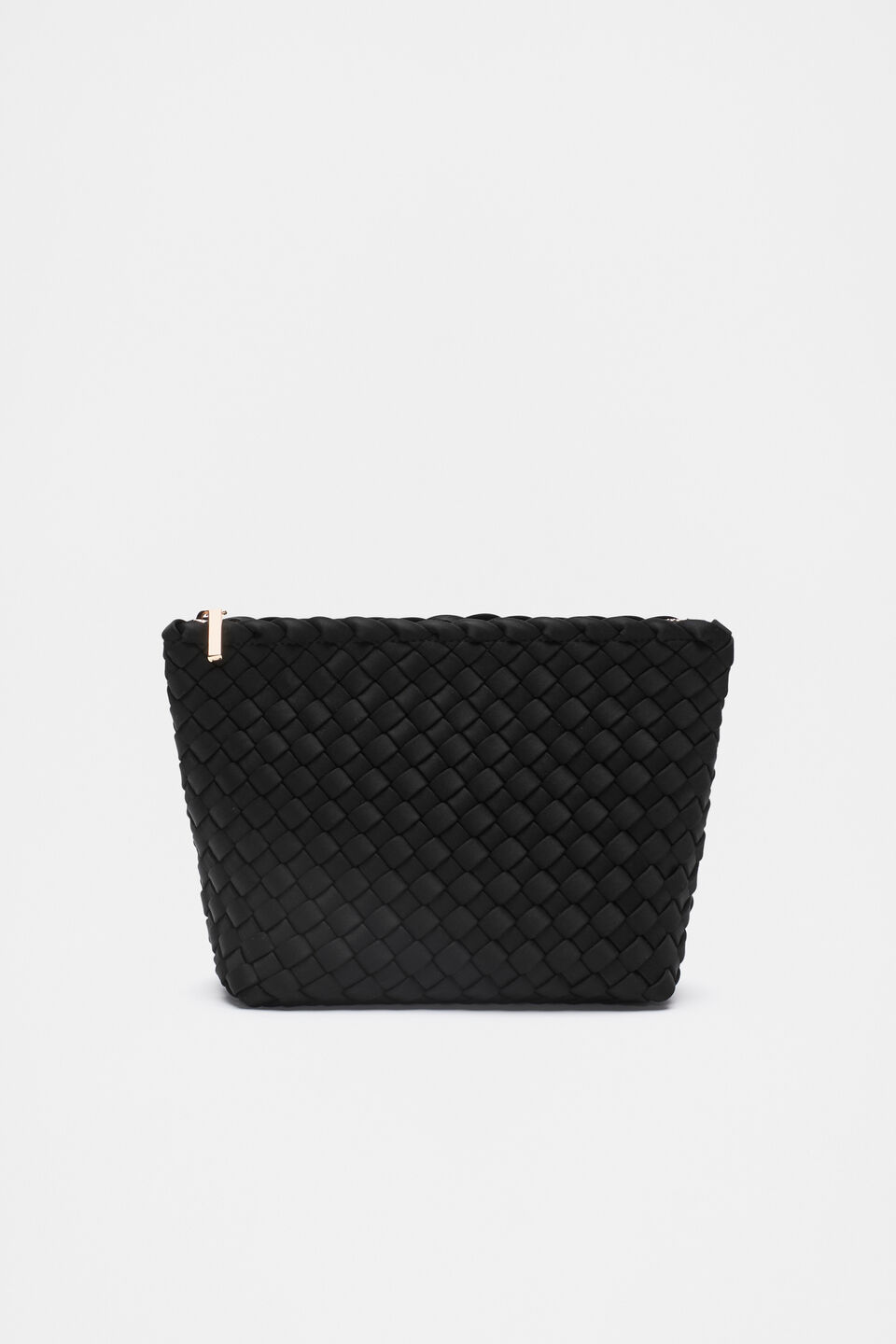 Woven Textured Pouch  Black