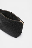 Woven Textured Pouch  Black  hi-res