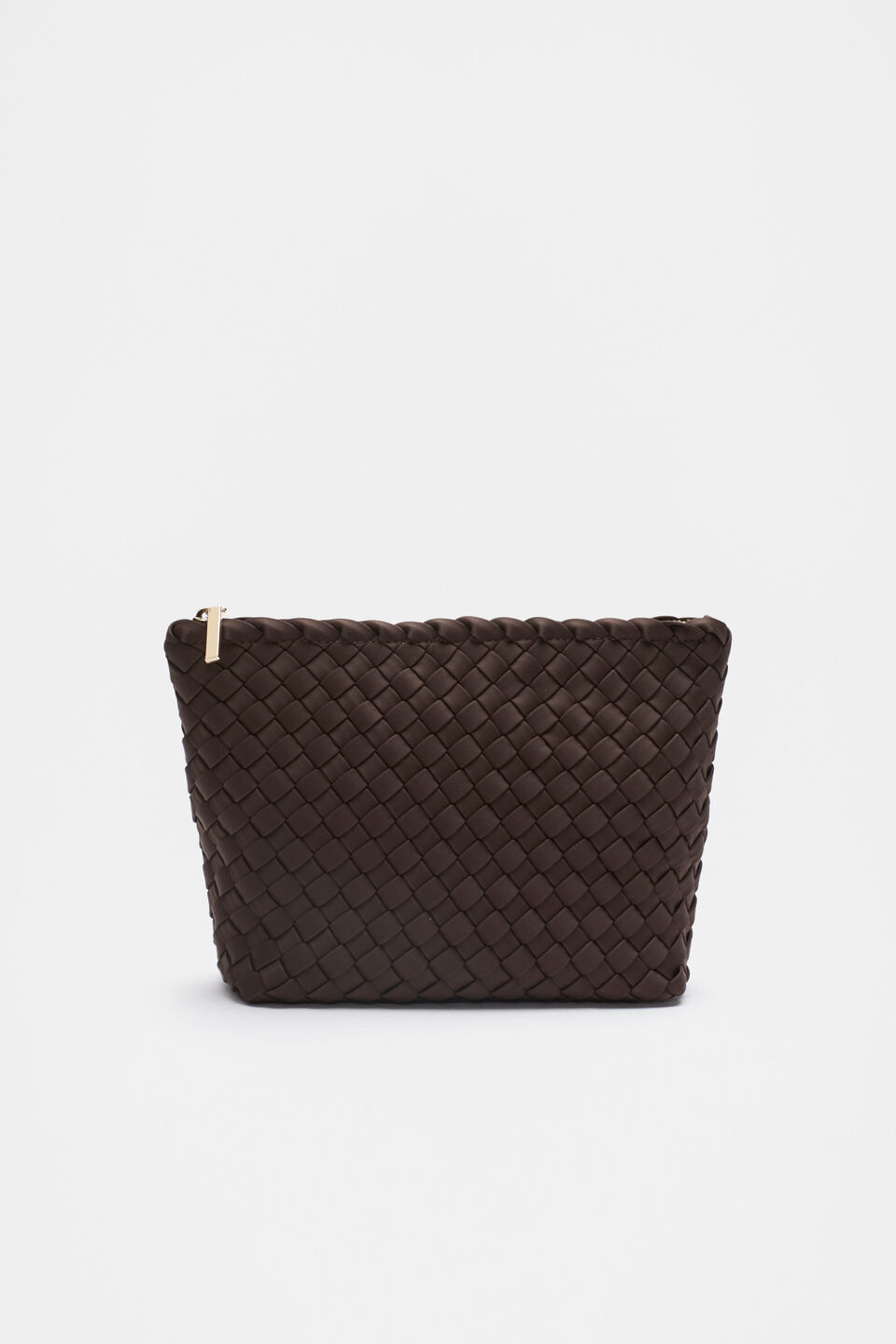 Woven Textured Pouch  Dark Espresso