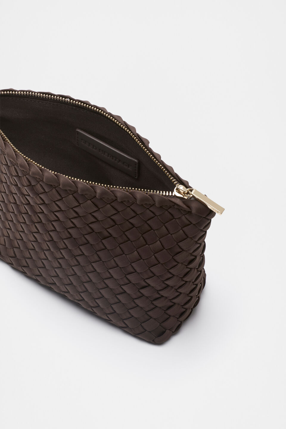 Woven Textured Pouch  Dark Espresso