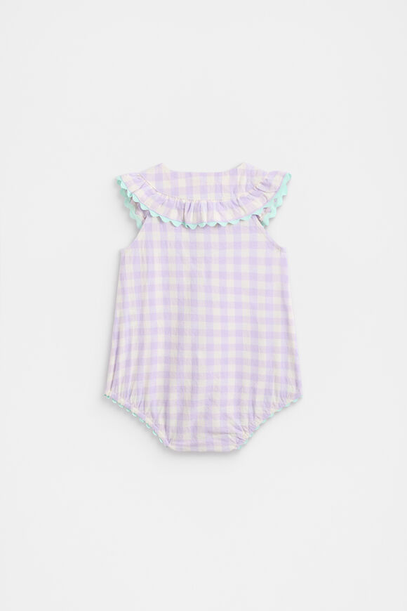 Spliced Gingham Romper  Multi  hi-res