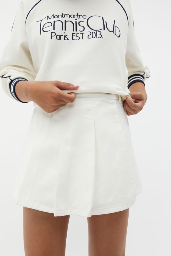 Denim Pleat Skort  Light Cream  hi-res