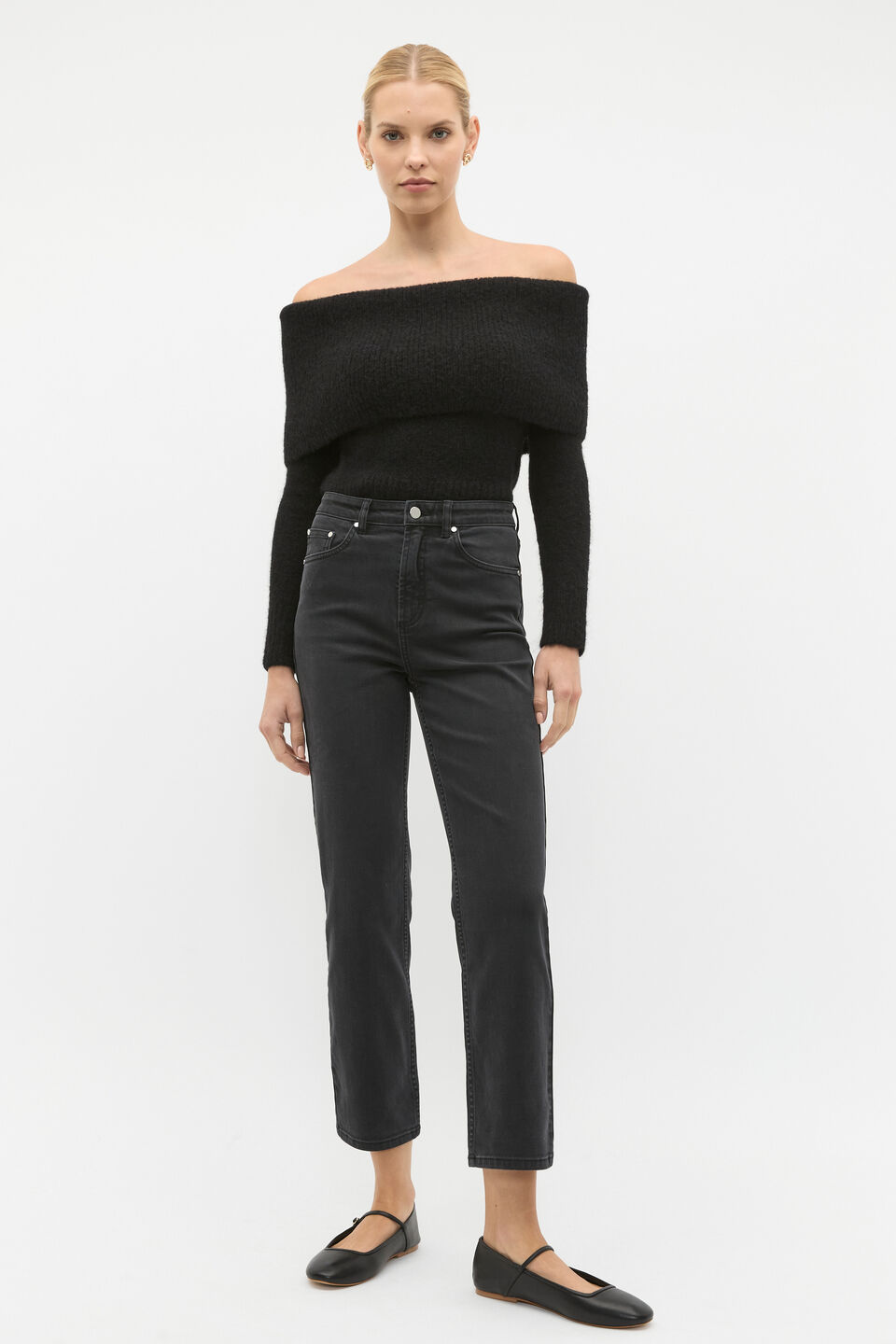 Core Straight Leg Stretch Jean  Washed Black