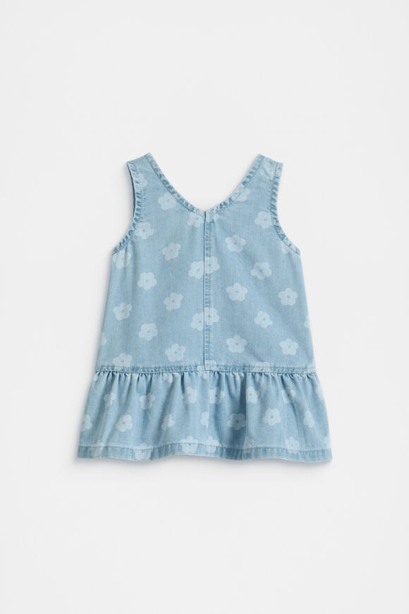 Floral Denim Dress  Light Wash  hi-res