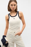 Contrast Fitted Tank  Coconut Cream  hi-res