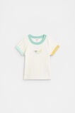 Colourblock Rib Logo Tee  Vintage Cream  hi-res