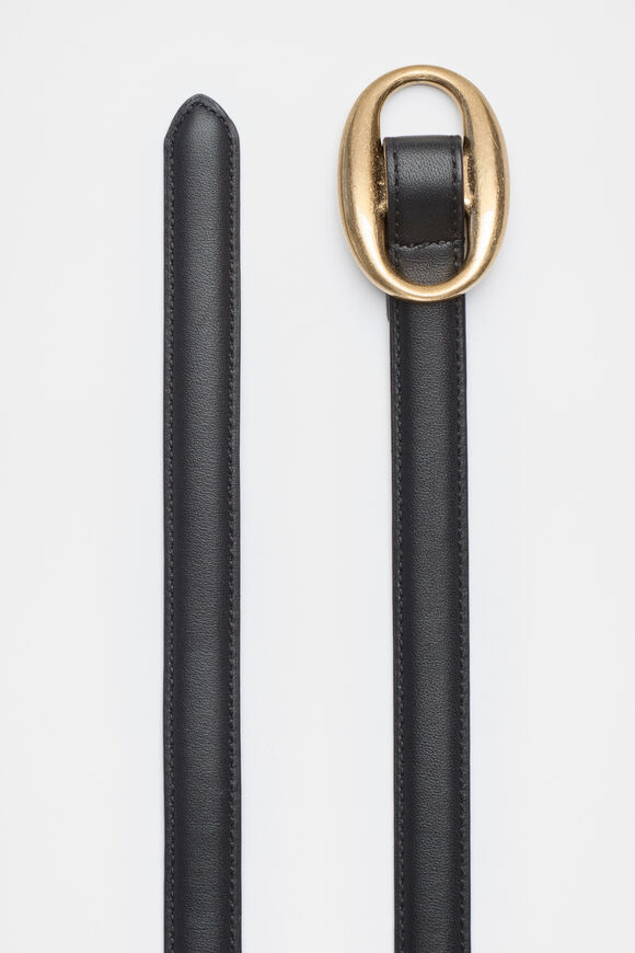 Carmen Oval Buckle Belt  Black Gold  hi-res