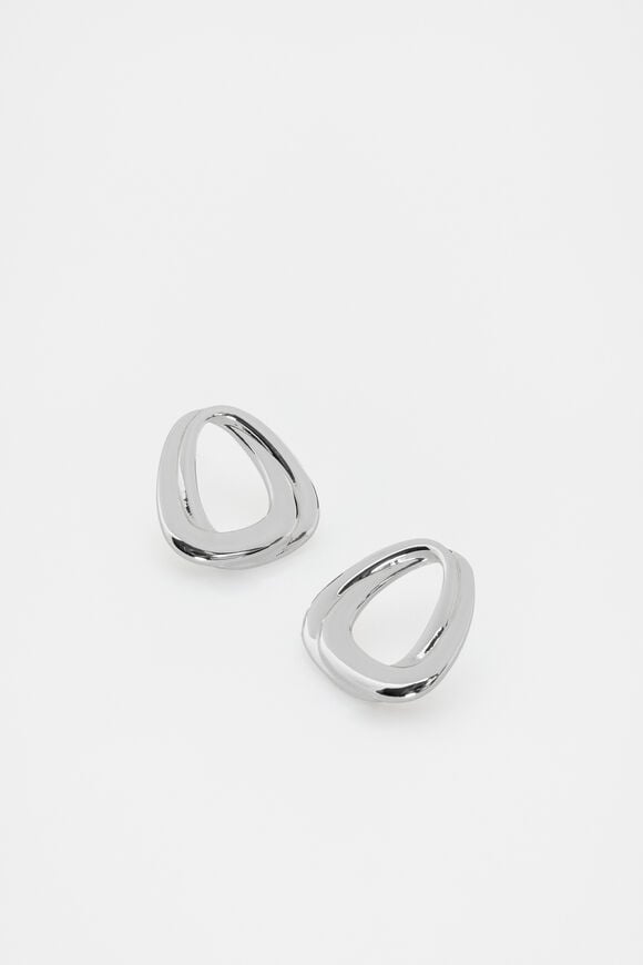 Looped Oval Earring  Silver  hi-res