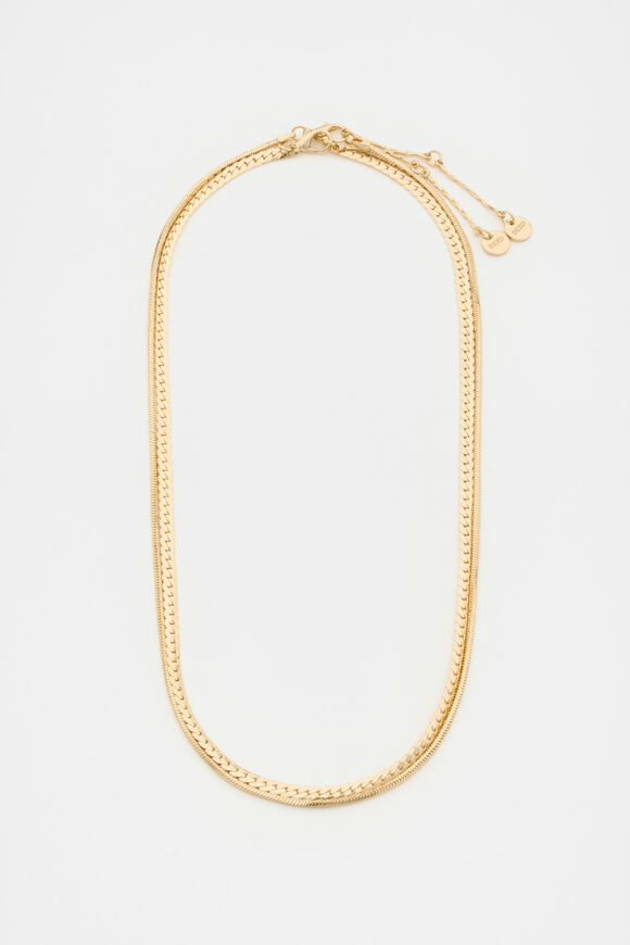 Duo Chain Necklace  Gold  hi-res