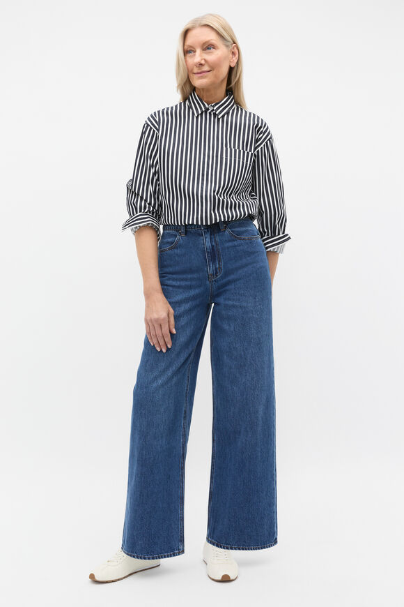 Cotton Stripe Shirt  Twilight Blue Stripe  hi-res