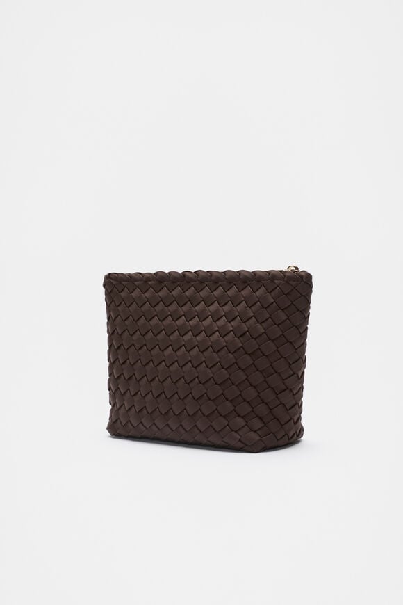 Woven Textured Pouch  Dark Espresso  hi-res