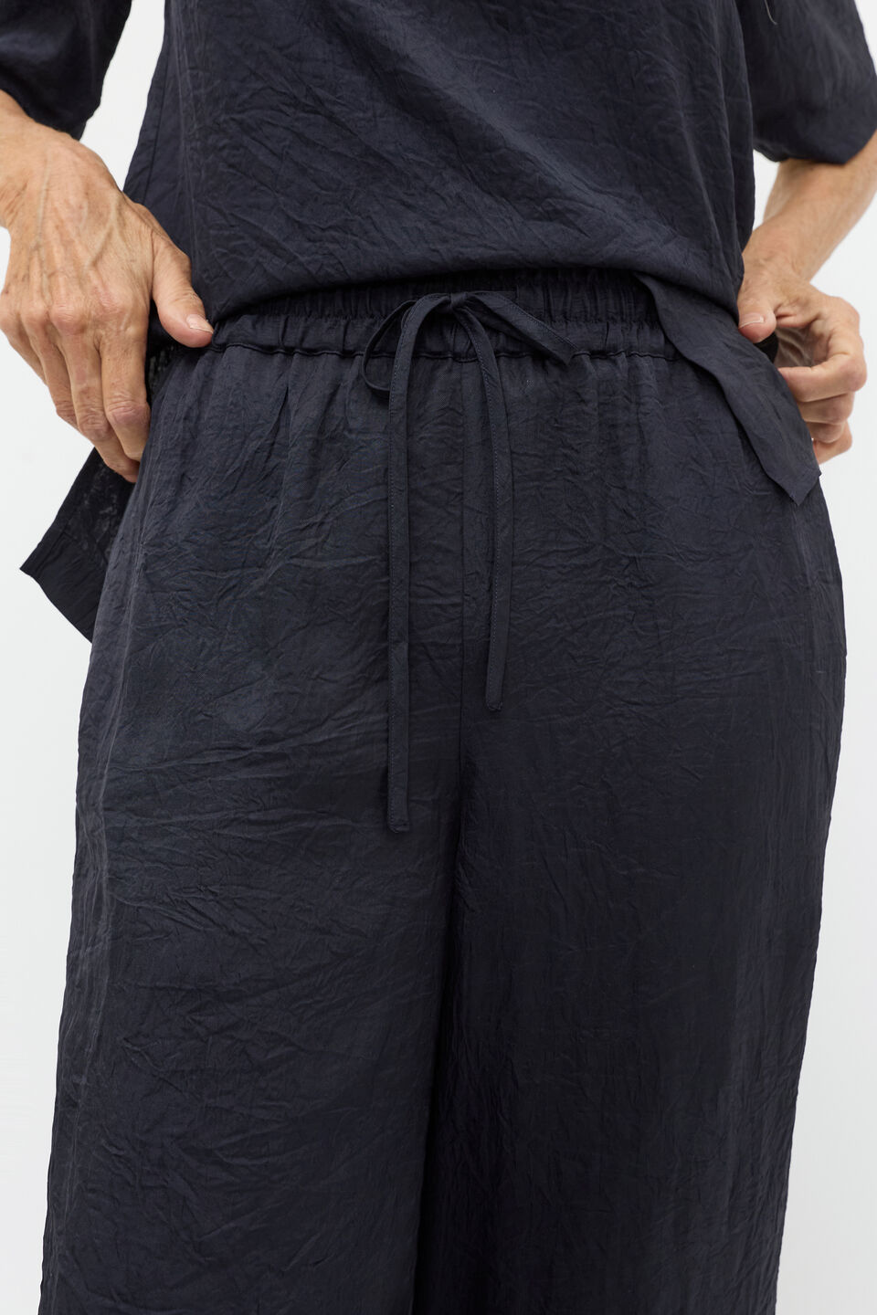 Textured Satin Pant  Twilight Blue