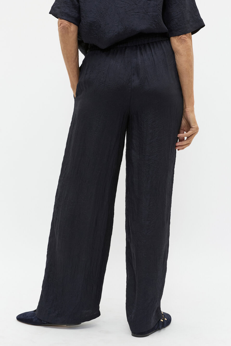 Textured Satin Pant  Twilight Blue