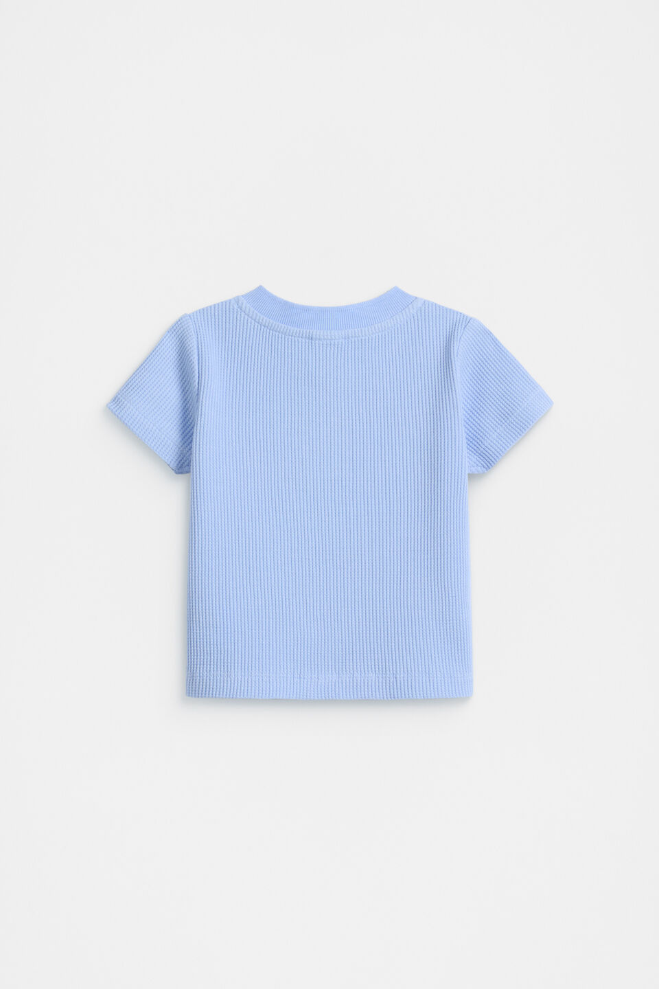 Core Waffle Henley  Luna Blue