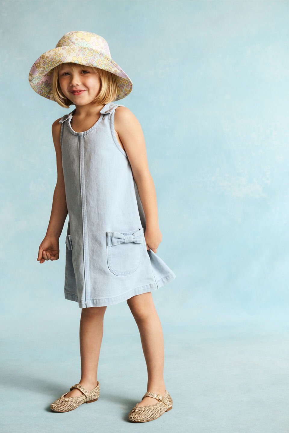 Denim Pinafore  Powder Blue Wash