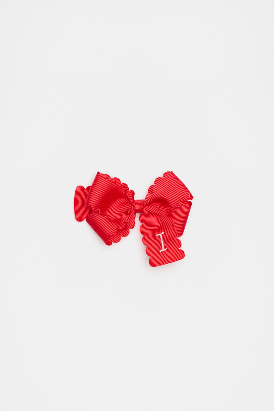 Grosgrain Initial Bow Duck Clip  I