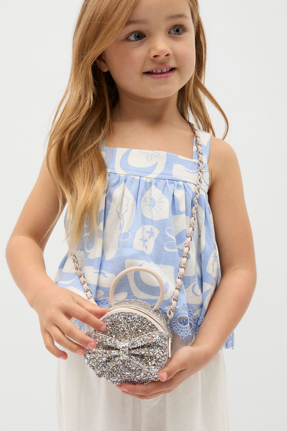 Mini Bow Cross Body  Pale Gold