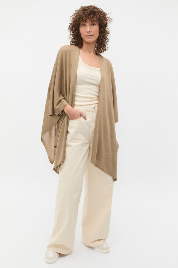 Fine Knit Poncho  Rye  hi-res