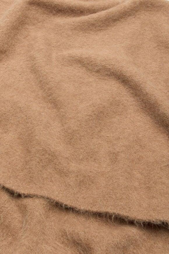 Fluffy Asymmetrical Poncho  Amaretto  hi-res