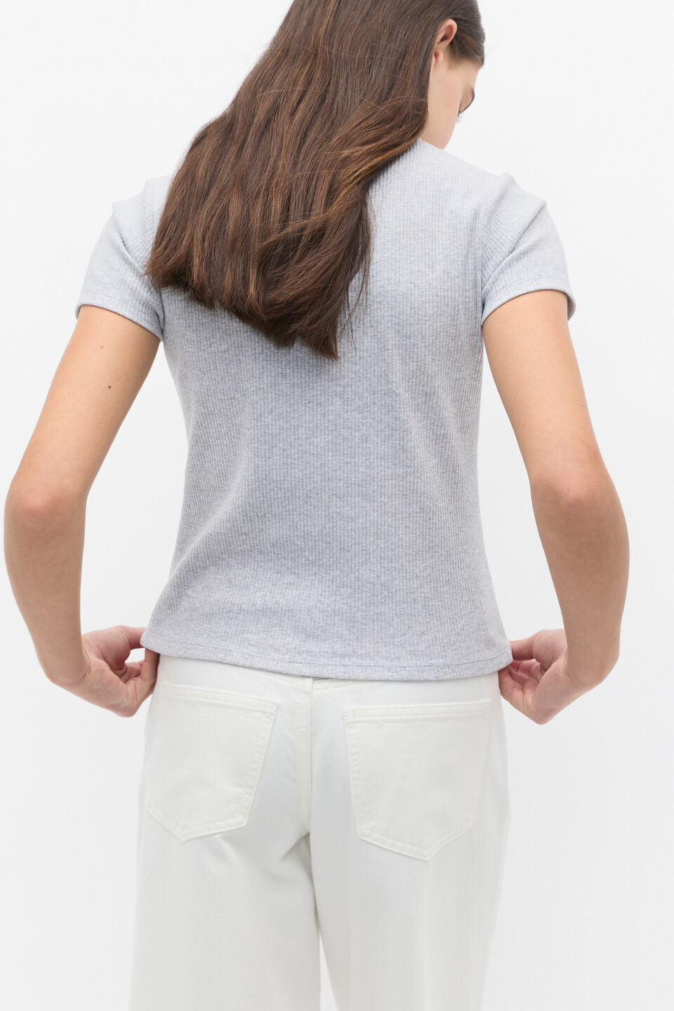 Core Logo Rib Tee  Cloud Grey Marle