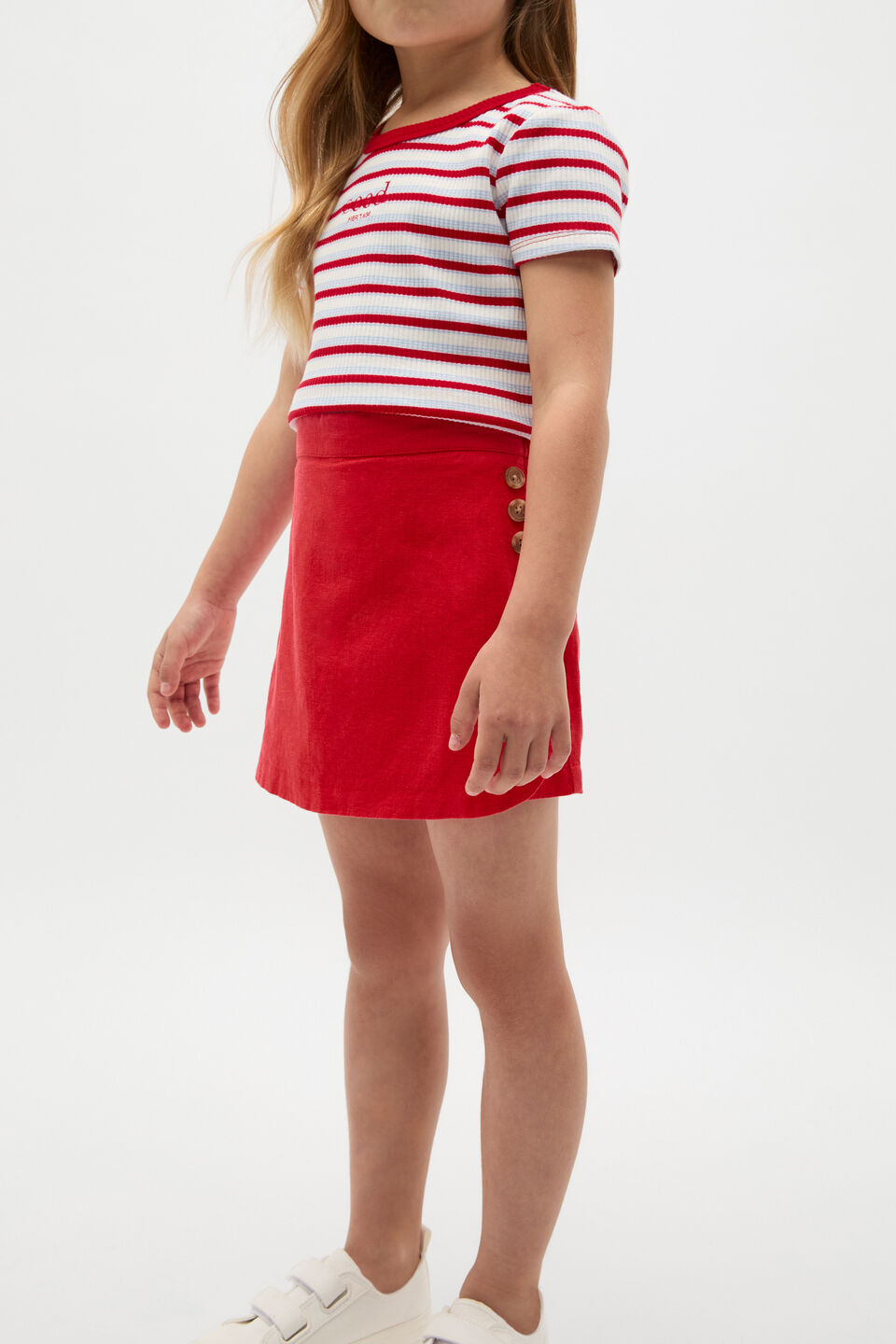 Button Skort  Chilli Red