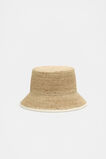 Trim Detail Raffia Bucket Hat  Cream  hi-res