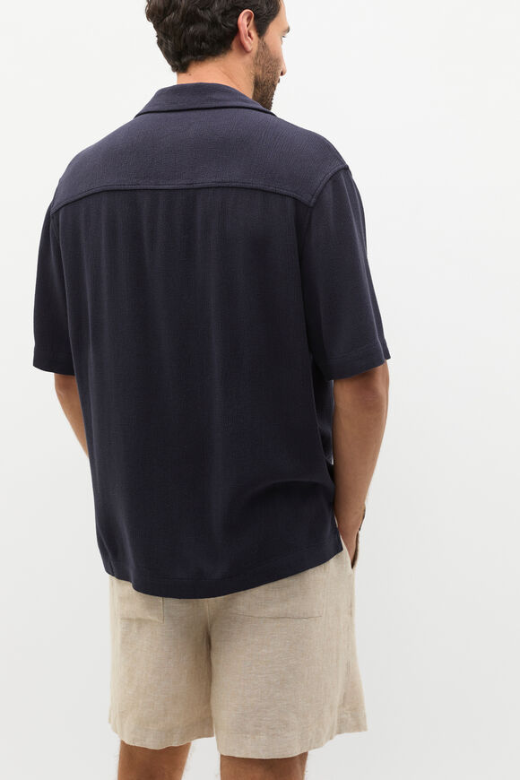 SS Textured Shirt  Midnight Blue  hi-res