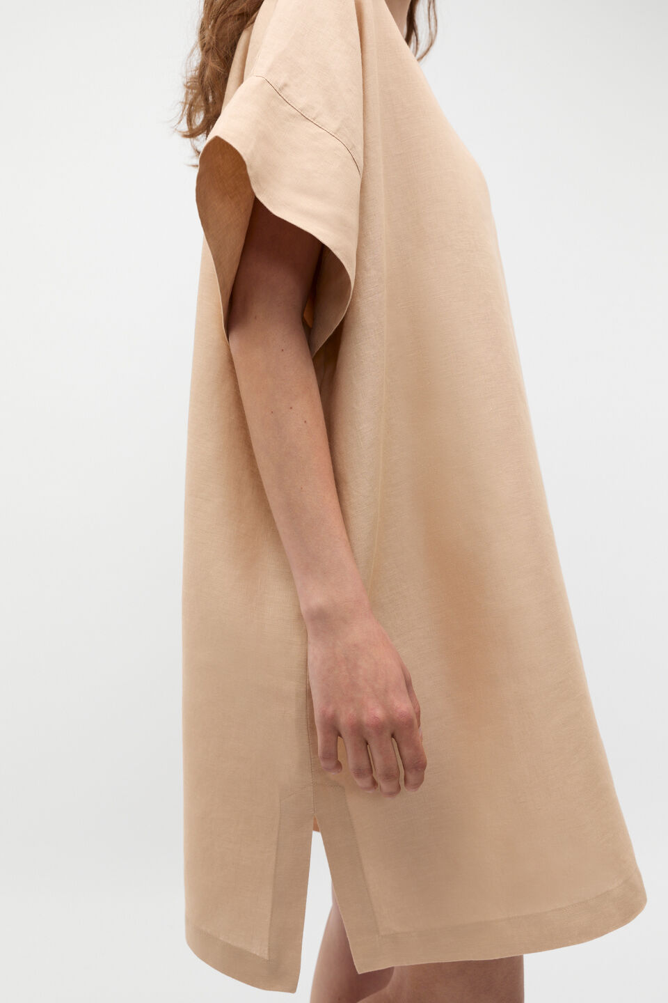 Boat Neck Poncho  Ecru