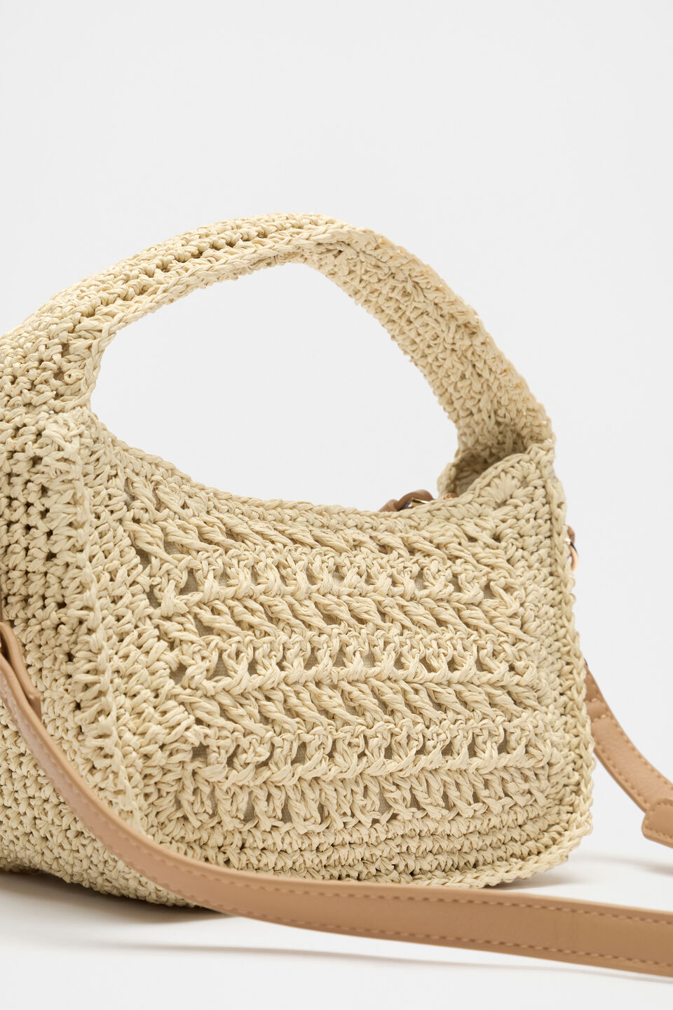Woven Mini Cross Body Bag  Natural