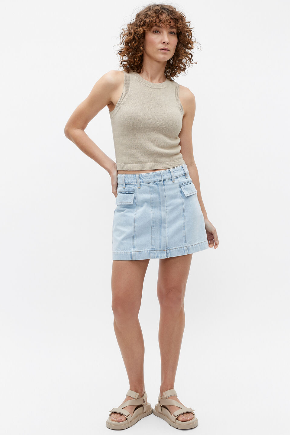 Denim Micro Mini Skirt  Glacier Denim