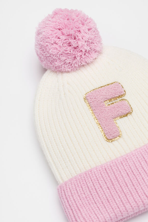 Colourblock Initial Beanie  F  hi-res