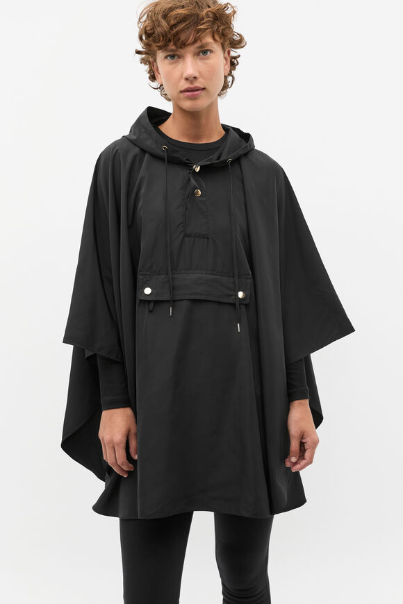 Packable Rain Poncho  Black  hi-res