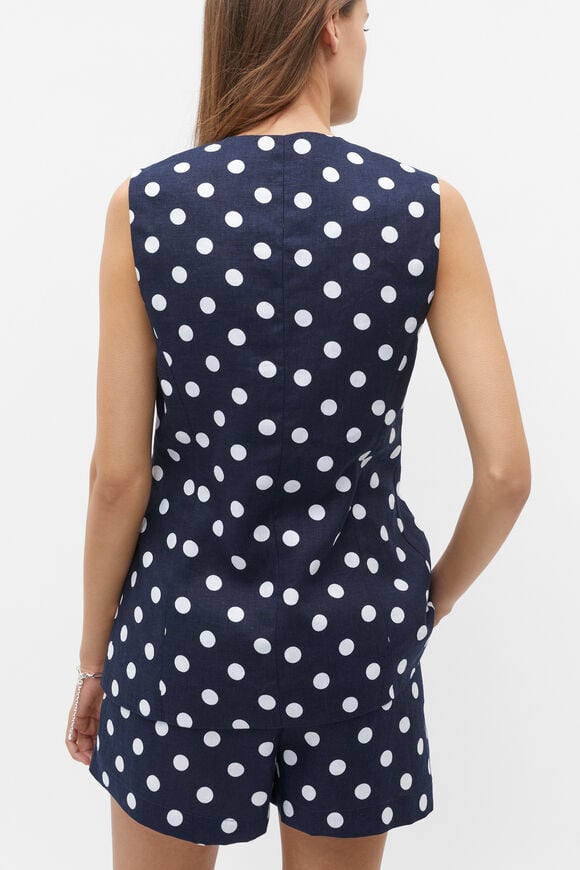 Linen Spot Vest  Midnight Sky Spot  hi-res