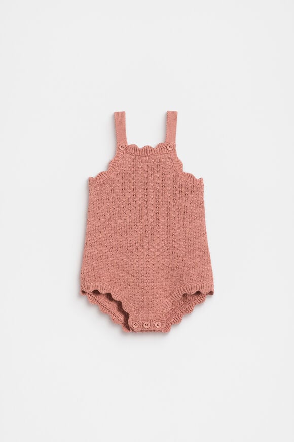 Scallop Knit Romper  Desert Rose  hi-res